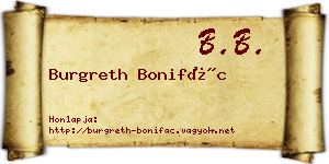 Burgreth Bonifác névjegykártya